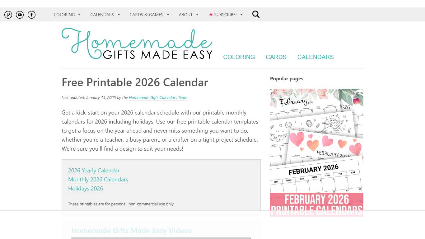Free Printable 2026 Calendar (with Holidays)